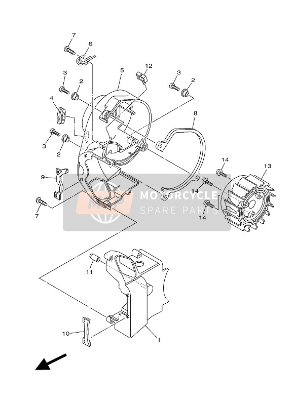 Yamaha XC100E 2012 Air Shroud & Fan for a 2012 Yamaha XC100E